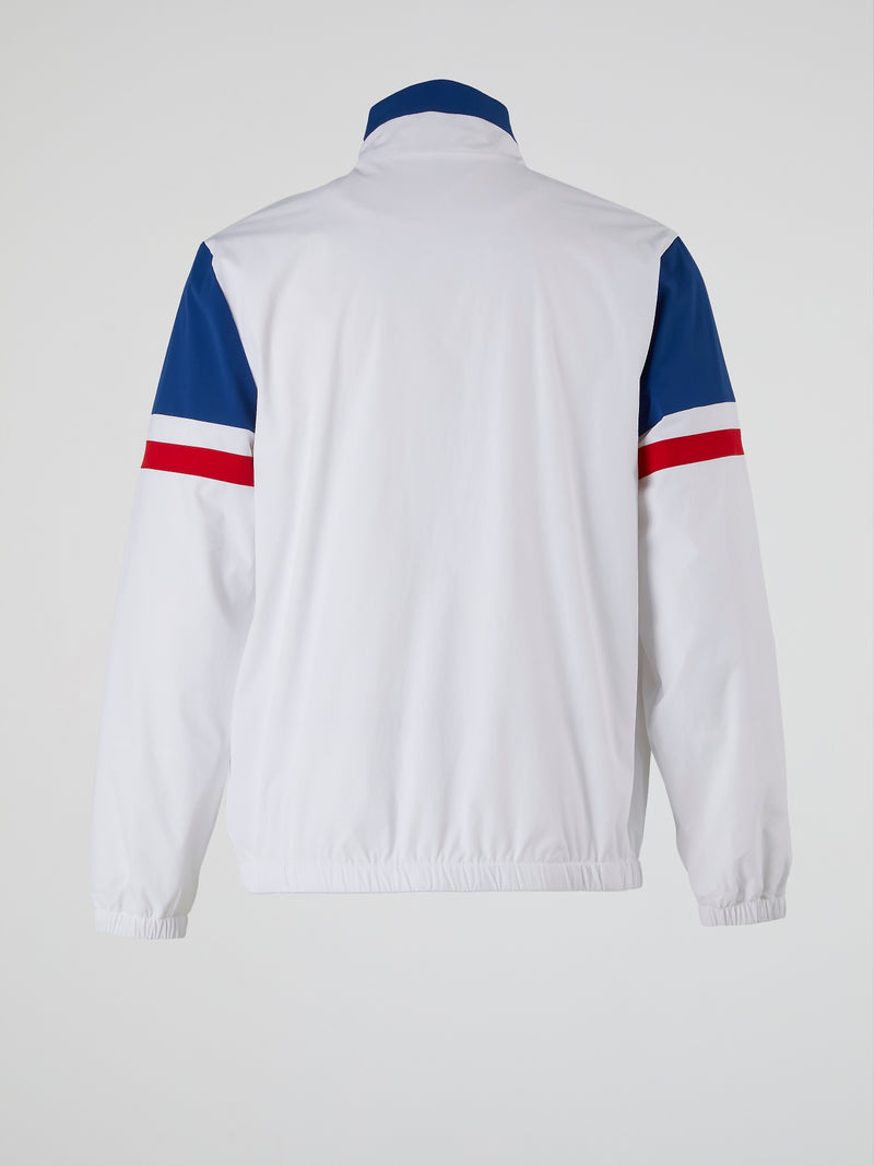 Oscuro White Zip Up Track Top