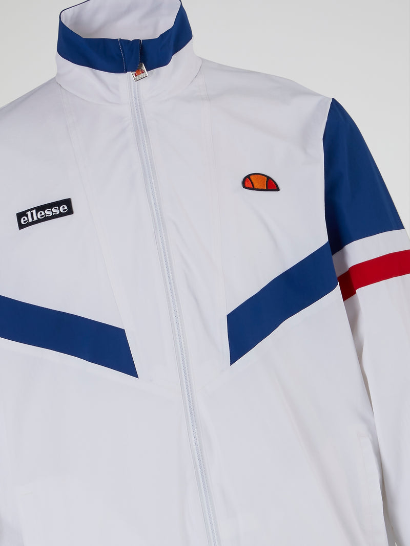Oscuro White Zip Up Track Top