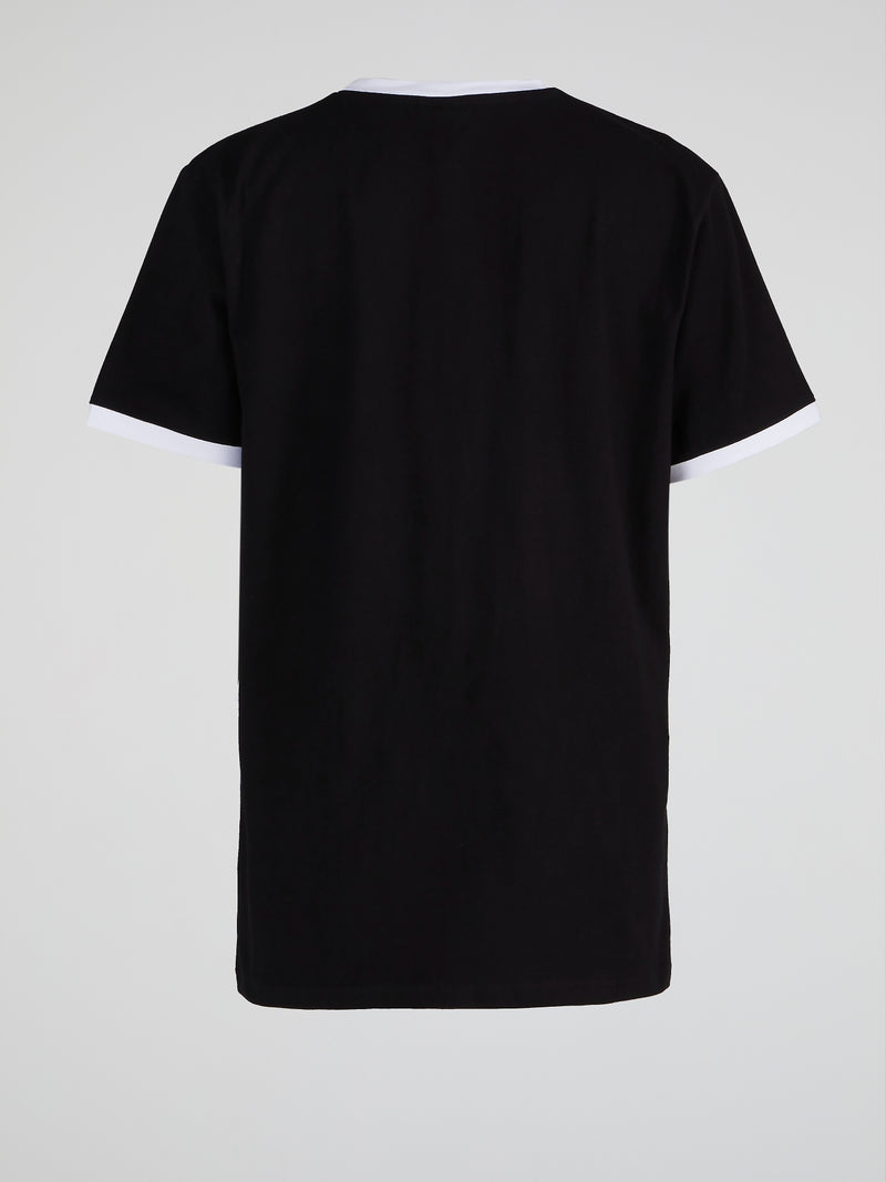 Serafina Black Contrast Trim T-Shirt