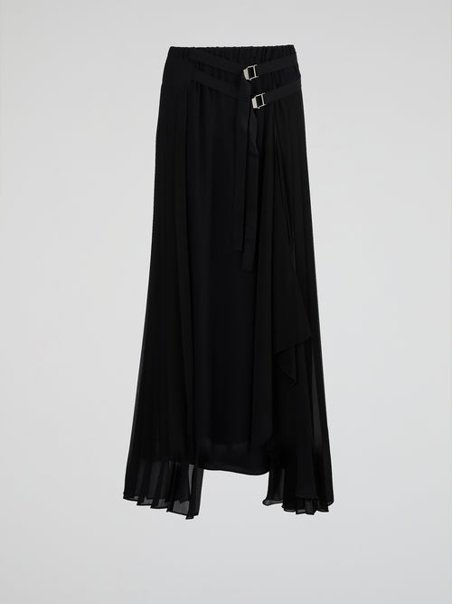 Black Pleated Maxi Skirt
