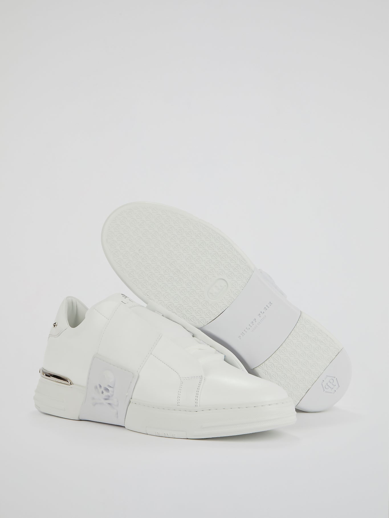 Phantom Kick$ White Slip-On Sneakers