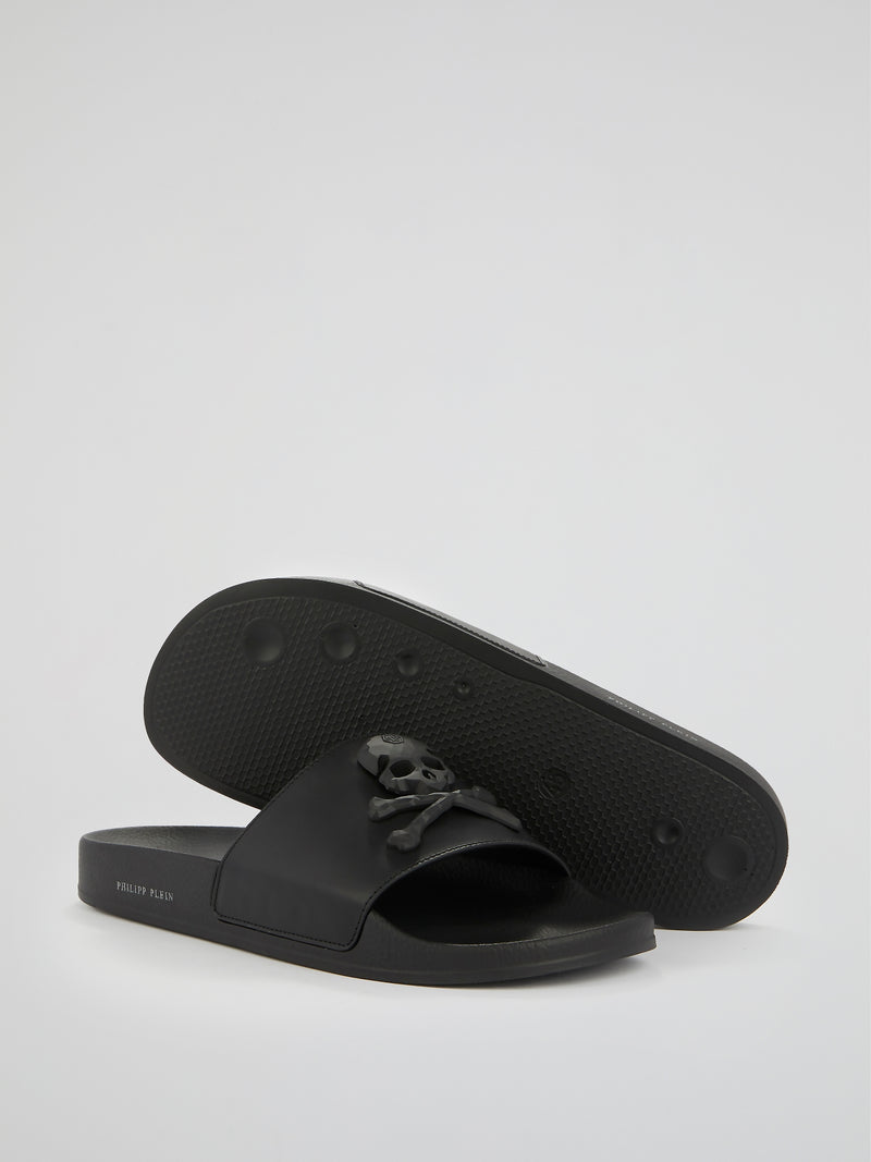 Black Skull Detail Sandals