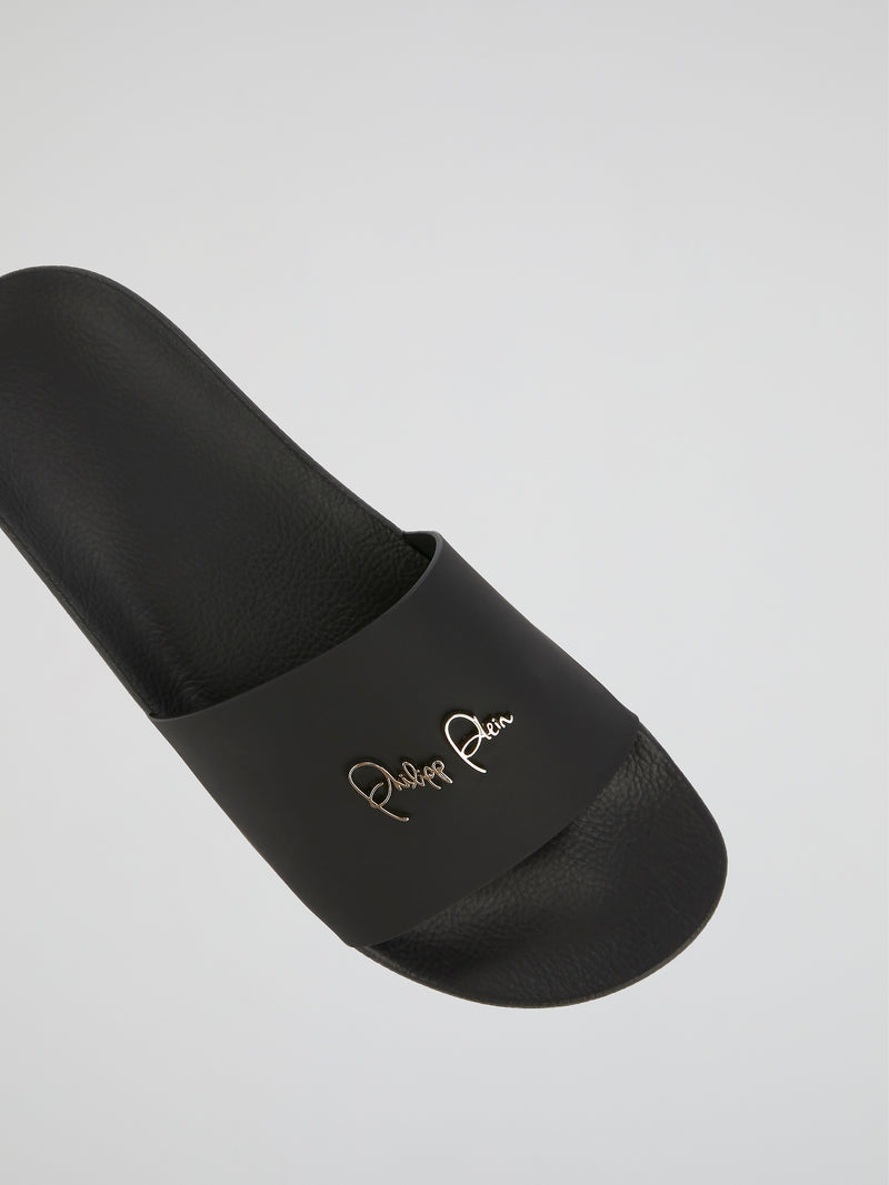 Black Signature Logo Sandals