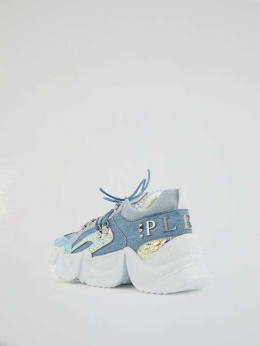 Blue Denim Chunky Sneakers
