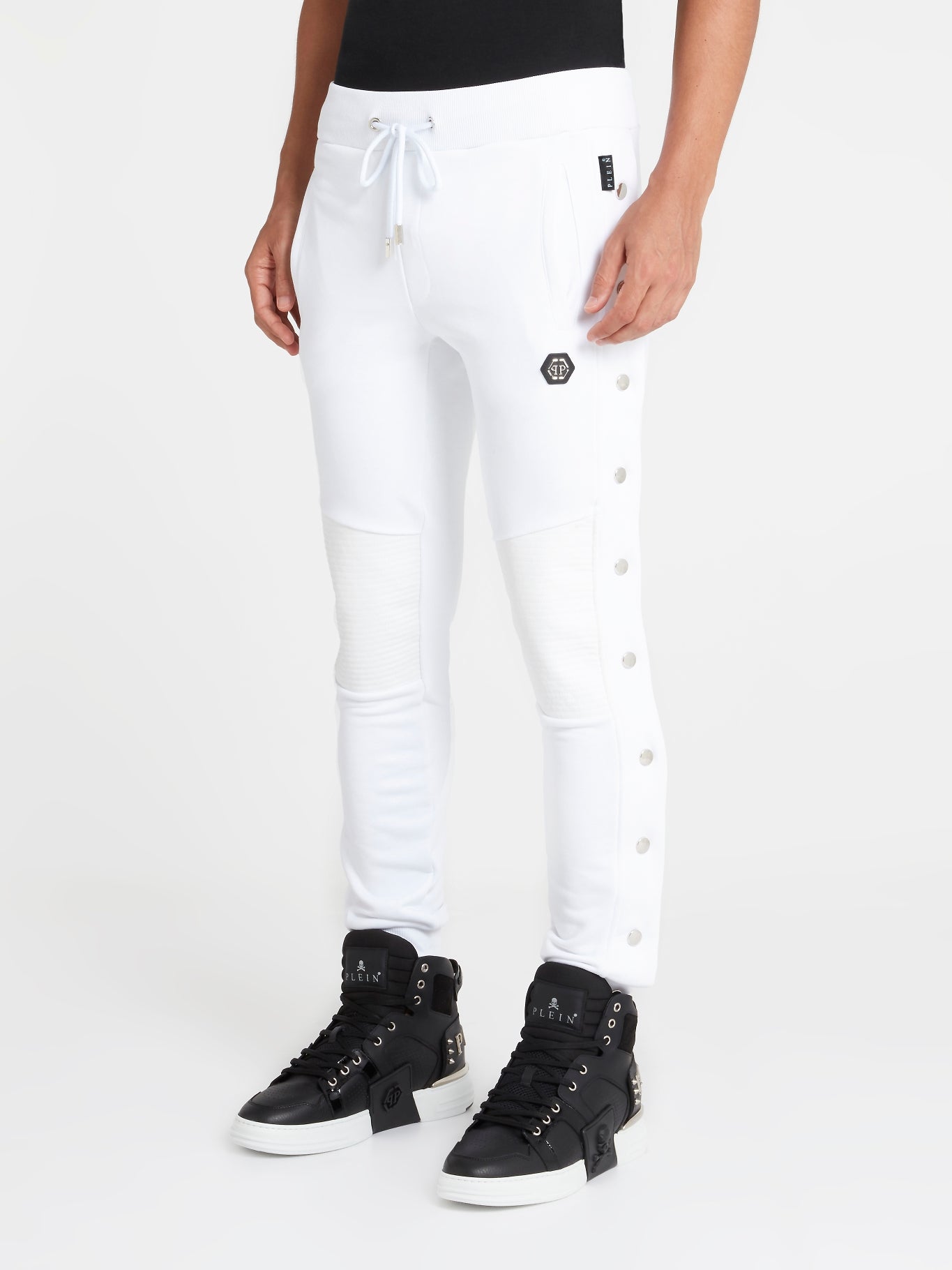 White Tear Away Track Trousers