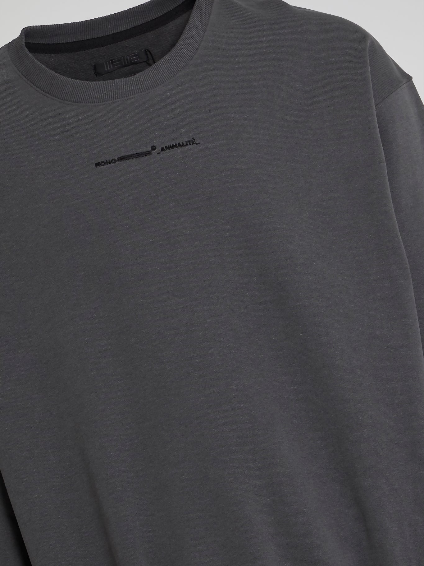 Grey Rear Leopard Print Sweatshirt