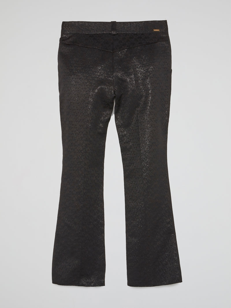 Black Glittered Fabric Pants
