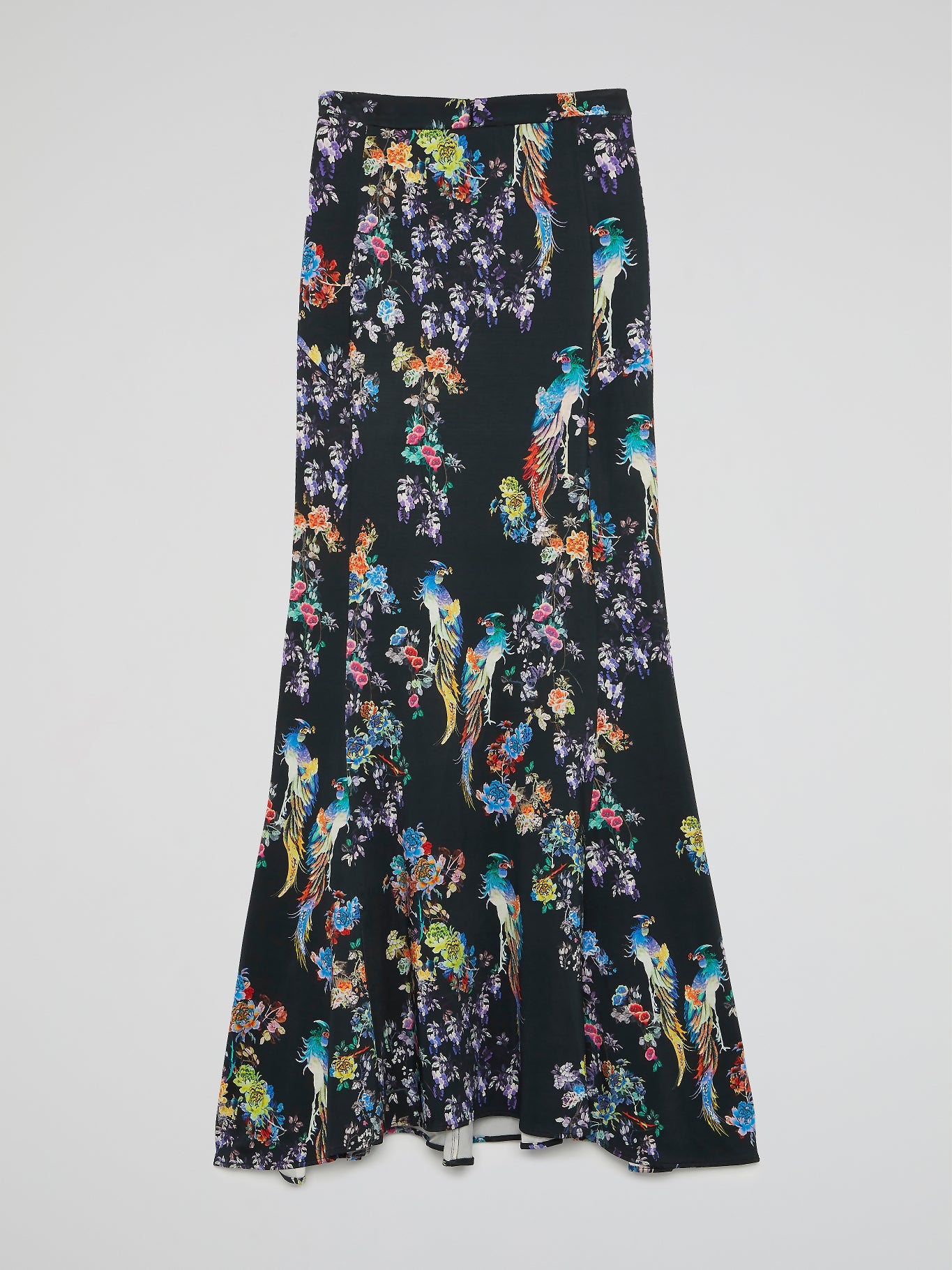 Floral Print Flared Maxi Skirt