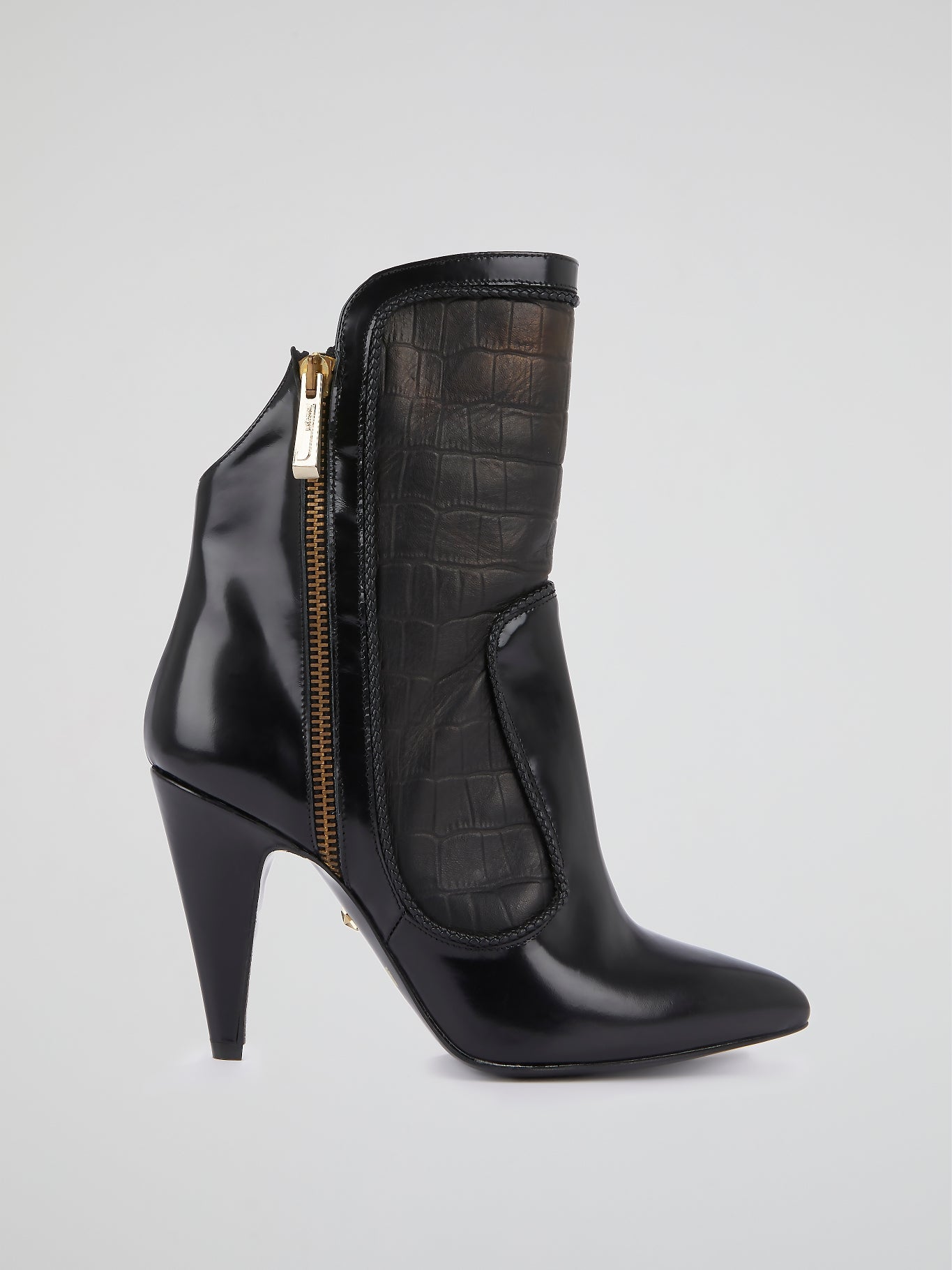 Black Reptilian Ankle Boots