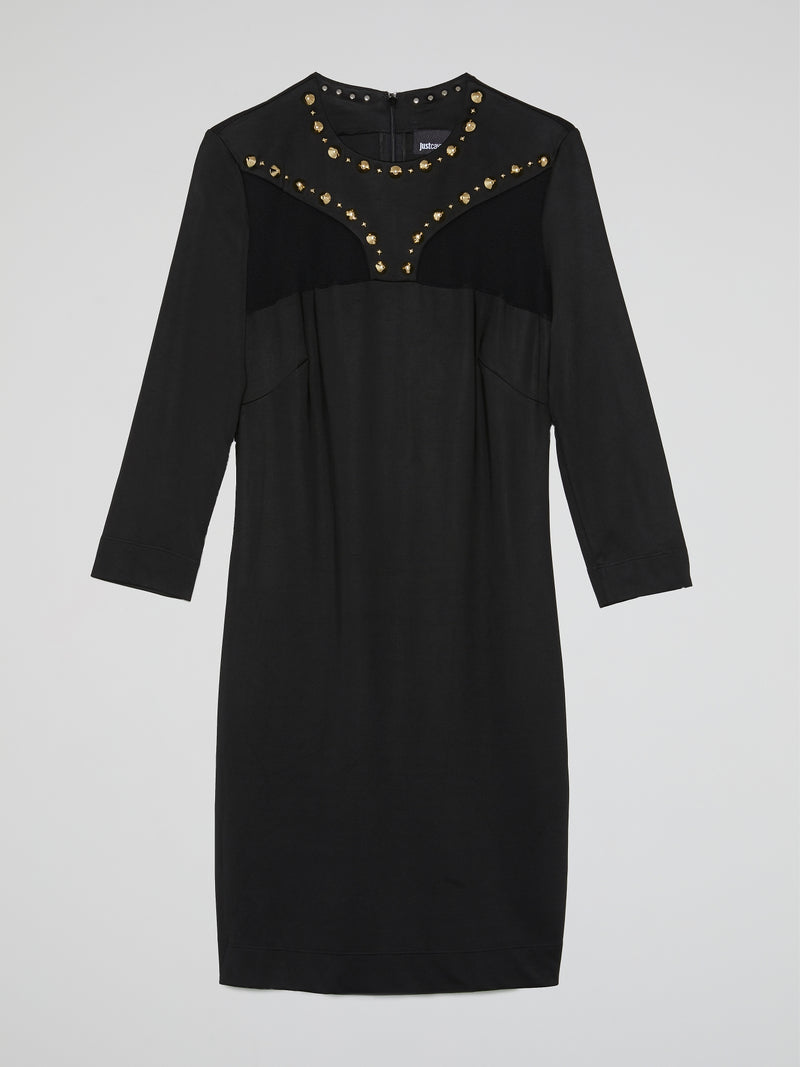 Black Studded Long Sleeve Dress Black Studded Long Sleeve Dress