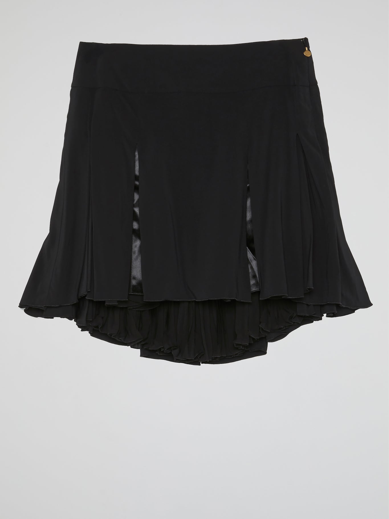 Black Godet Mini Skirt