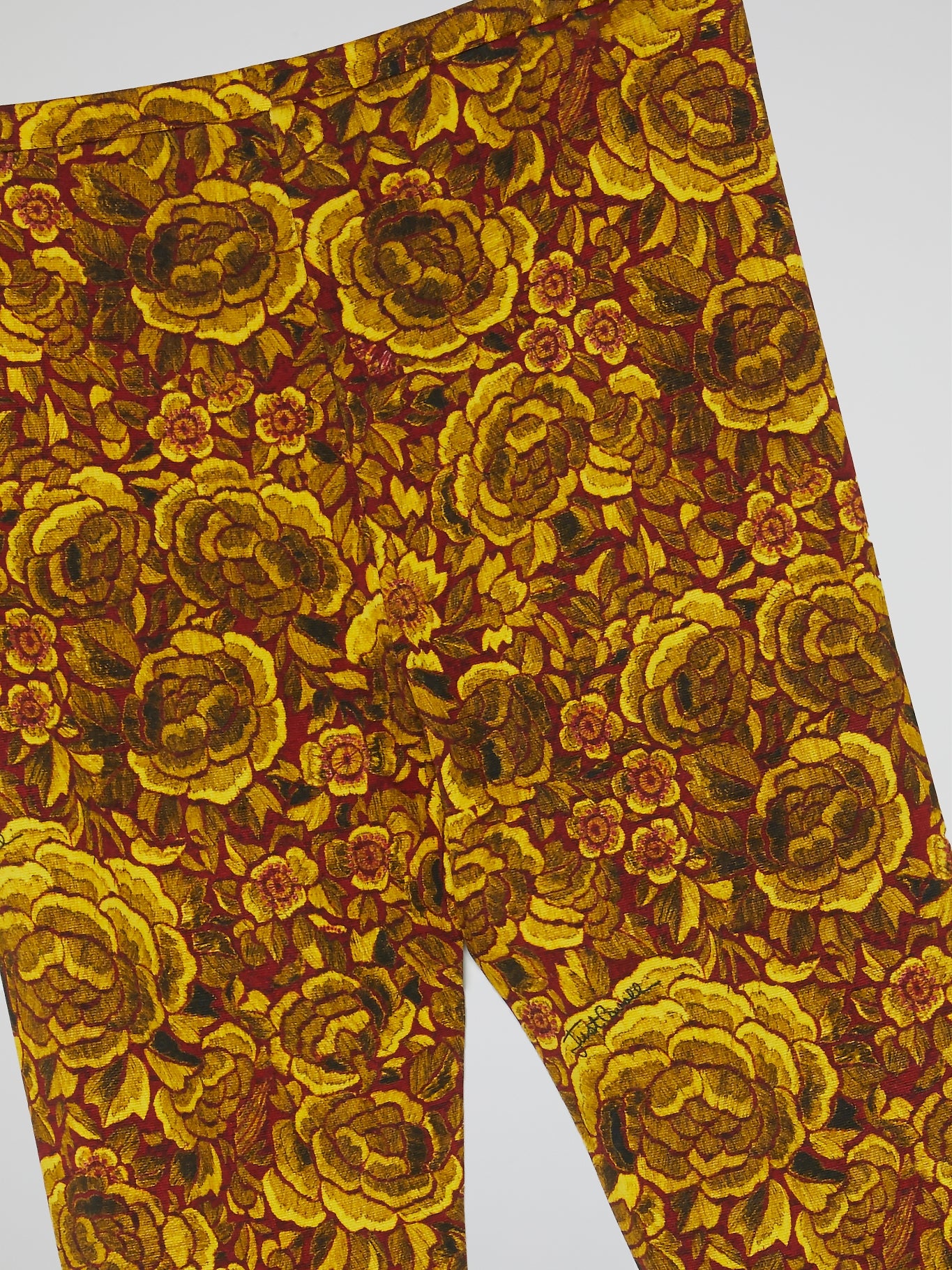 Yellow Floral Print Leggings