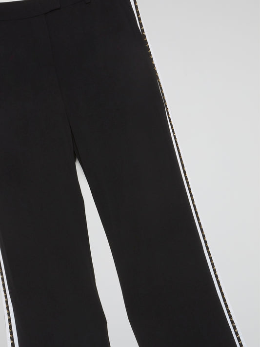 Black SIde Studded Bootcut Pants