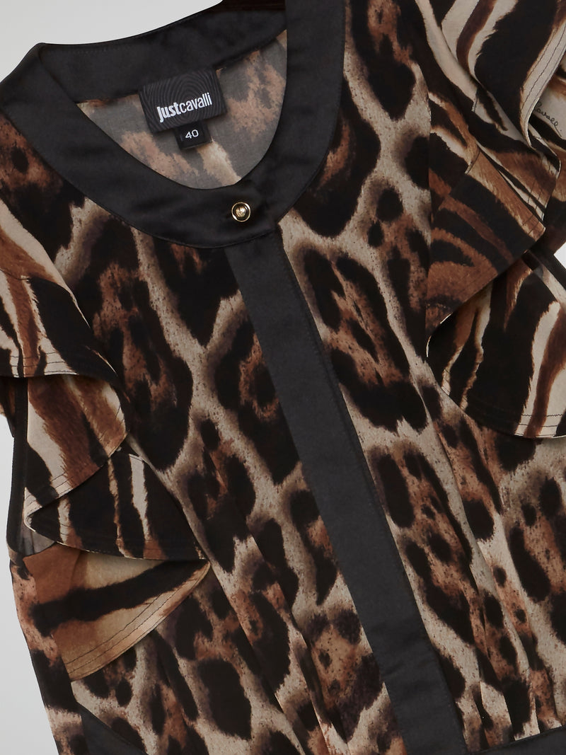 Leopard Print Cap Sleeve Top