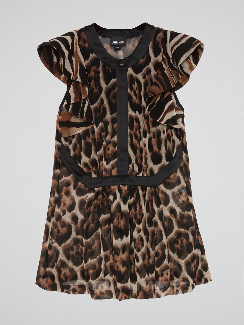 Leopard Print Cap Sleeve Top