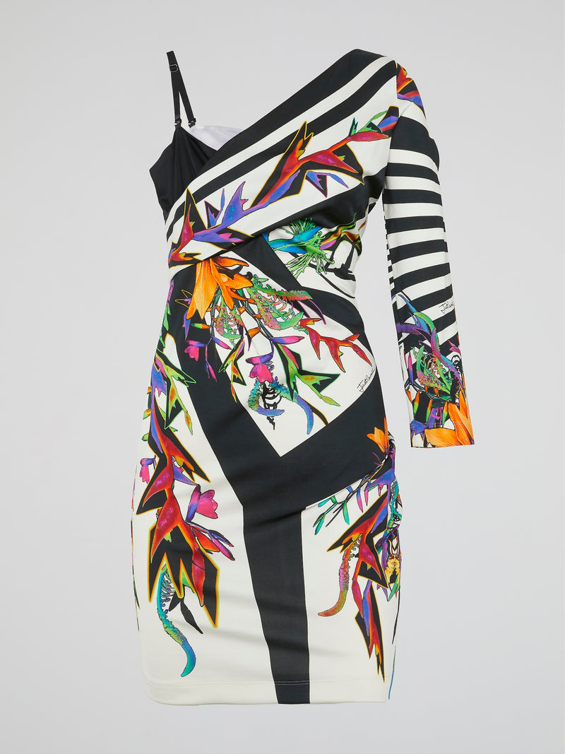 Printed Asymmetric Mini Dress Maison-B-More Global Store Printed Asymmetric Mini Dress Maison-B-More Global Store