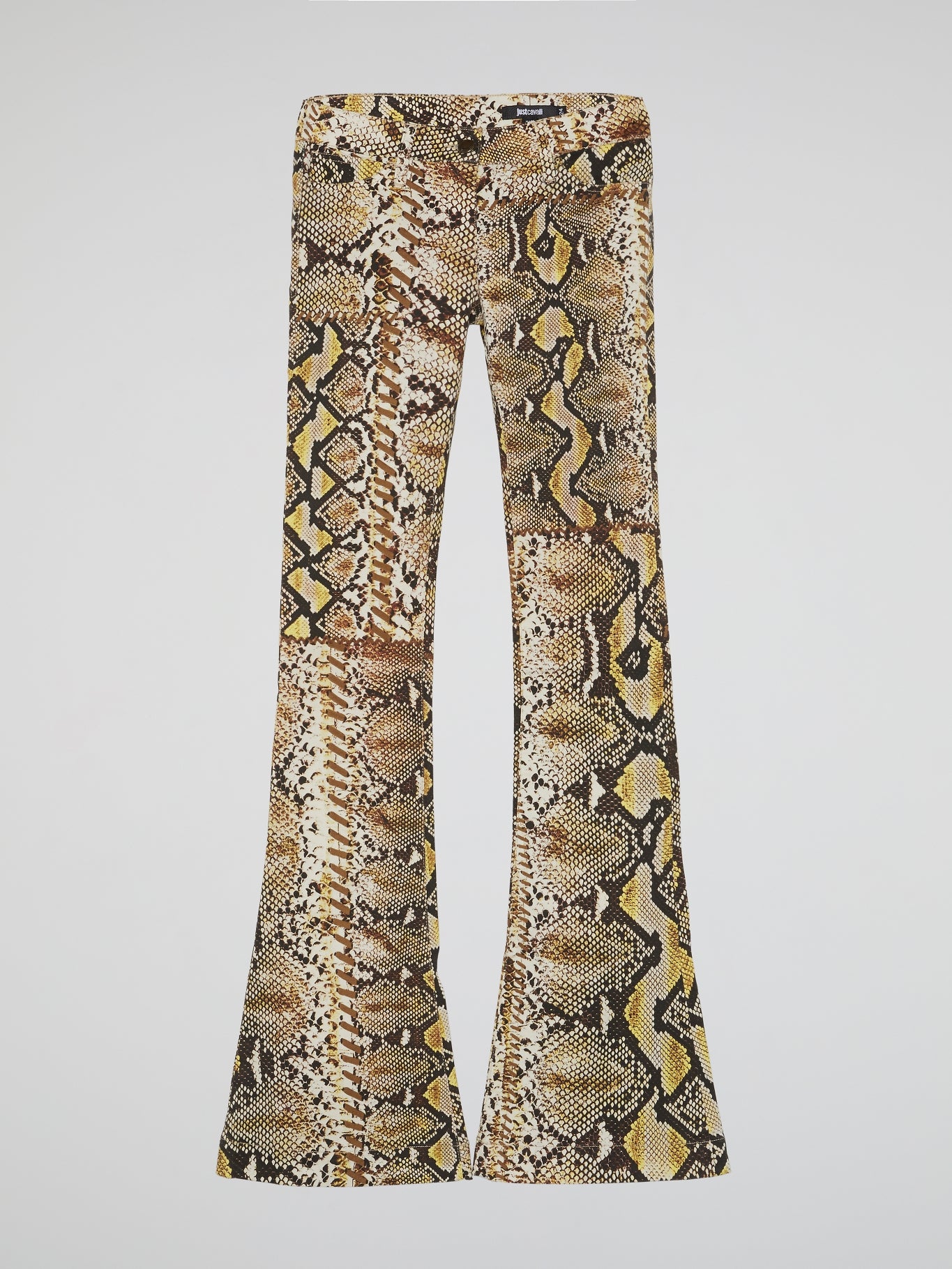 Snake Print Bell Bottom Pants