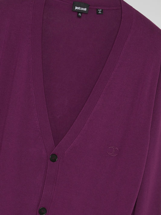 Purple Button Up Cardigan