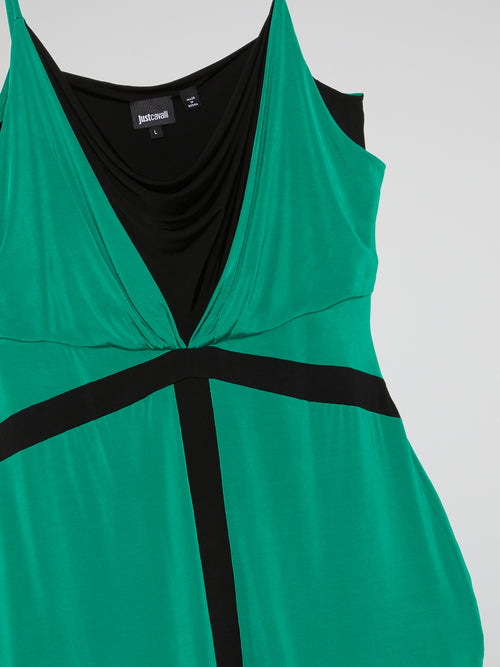 Green Cowl Neck Mini Dress