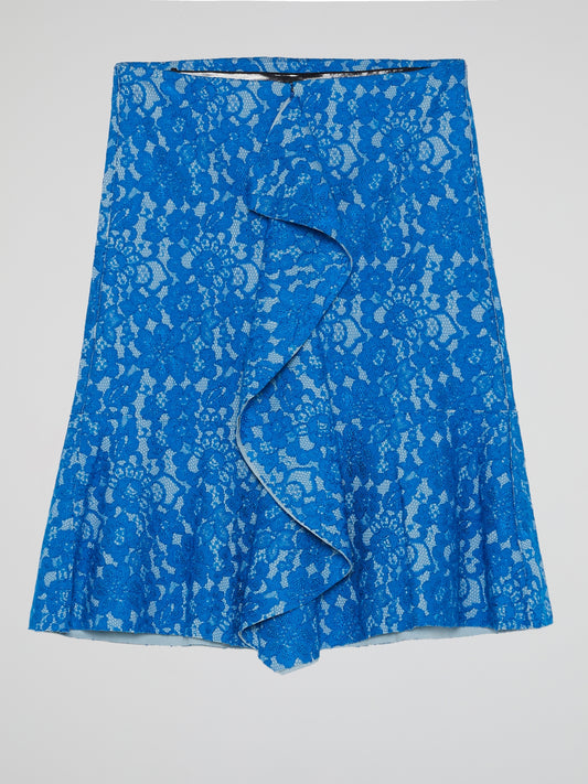 Blue Lace Mini Skirt