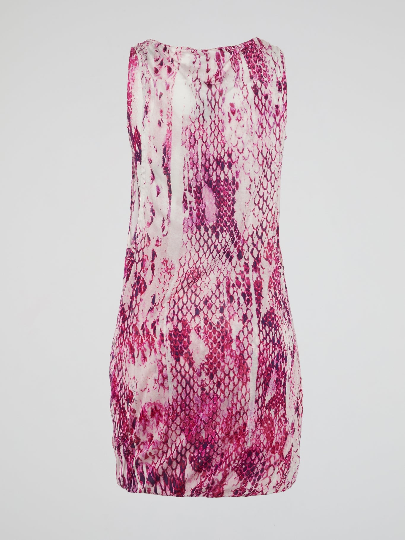 Pink Reptile Print Cowl Mini Dress