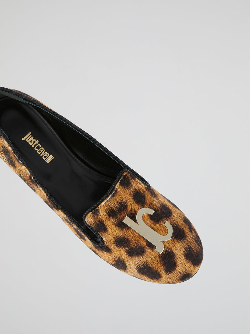 Leopard Print Monogram Loafers