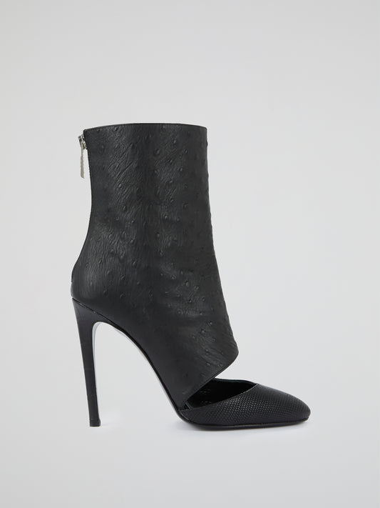 Black Cut-Out Ankle Boots