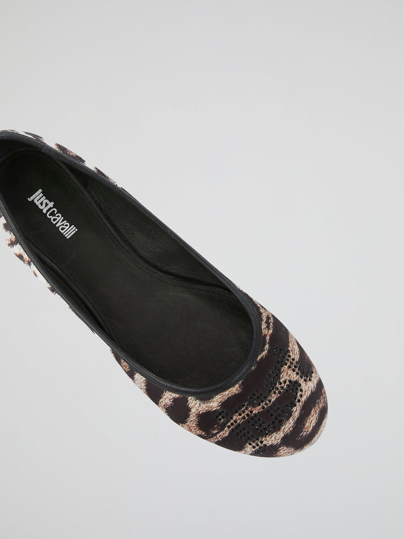 Animal Print Studded Loafers