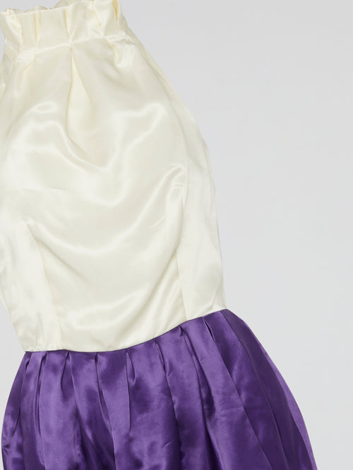 Two-Tone Silk Mini Dress
