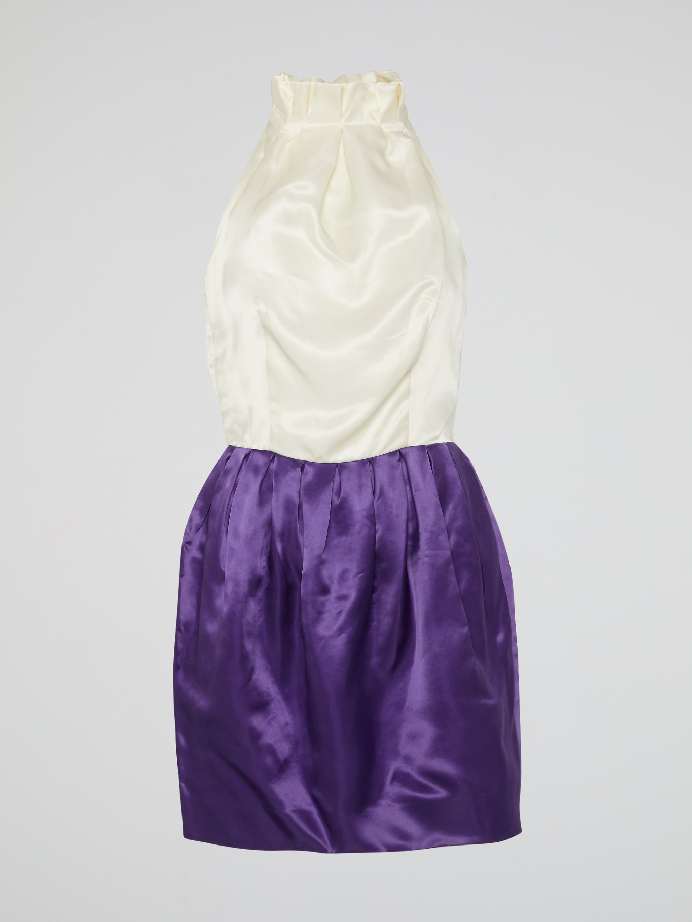 Two-Tone Silk Mini Dress