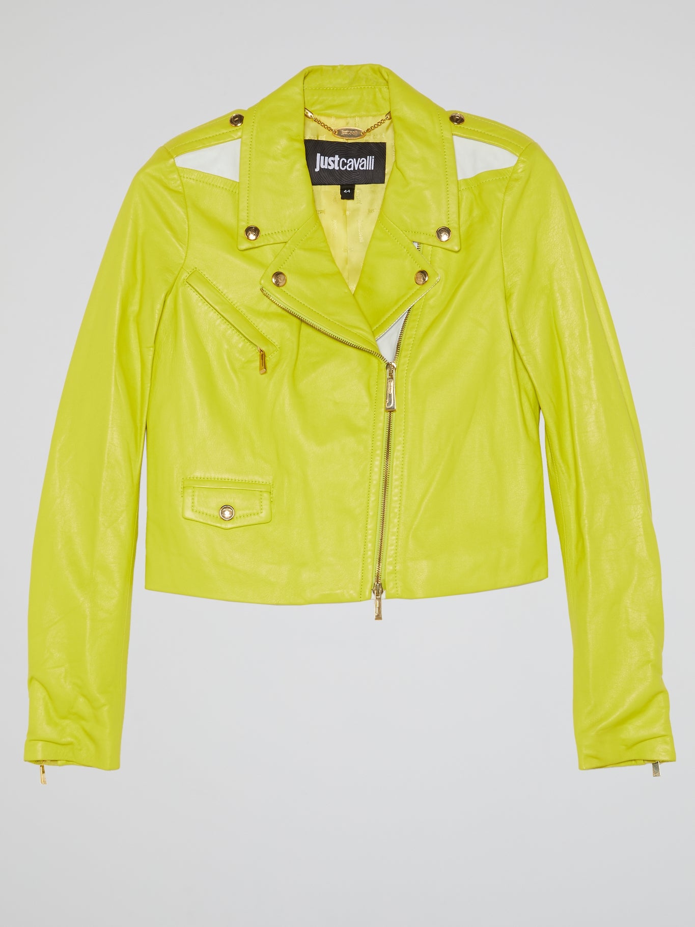 Chartreuse Leather Biker Jacket
