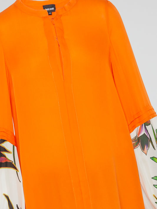 Orange Contrast Sleeve Top