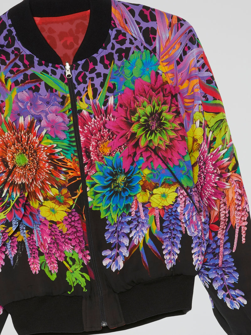 Floral Print Raglan Jacket