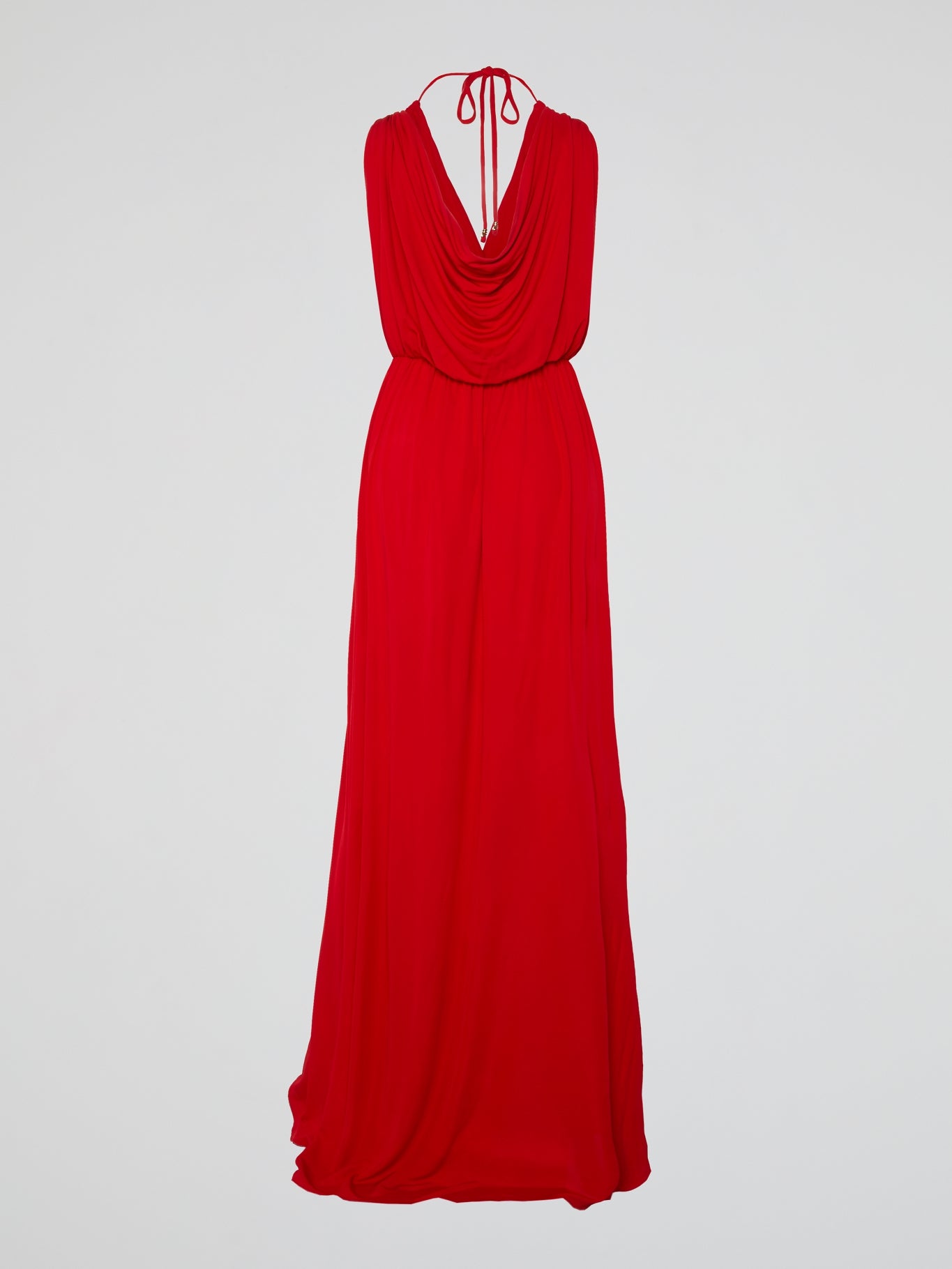Red Halter Neck Maxi Dress
