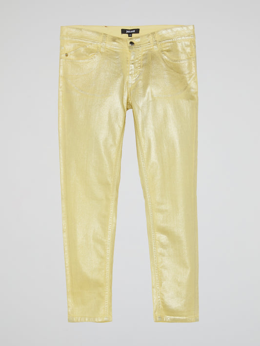 Yellow Glittered Pants