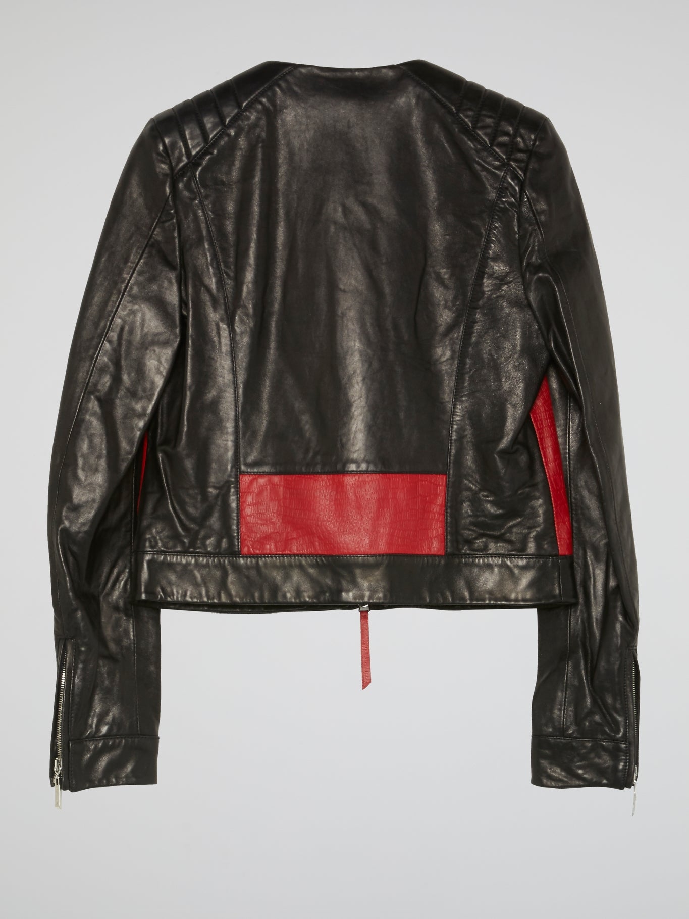 Colour Block Leather Jacket
