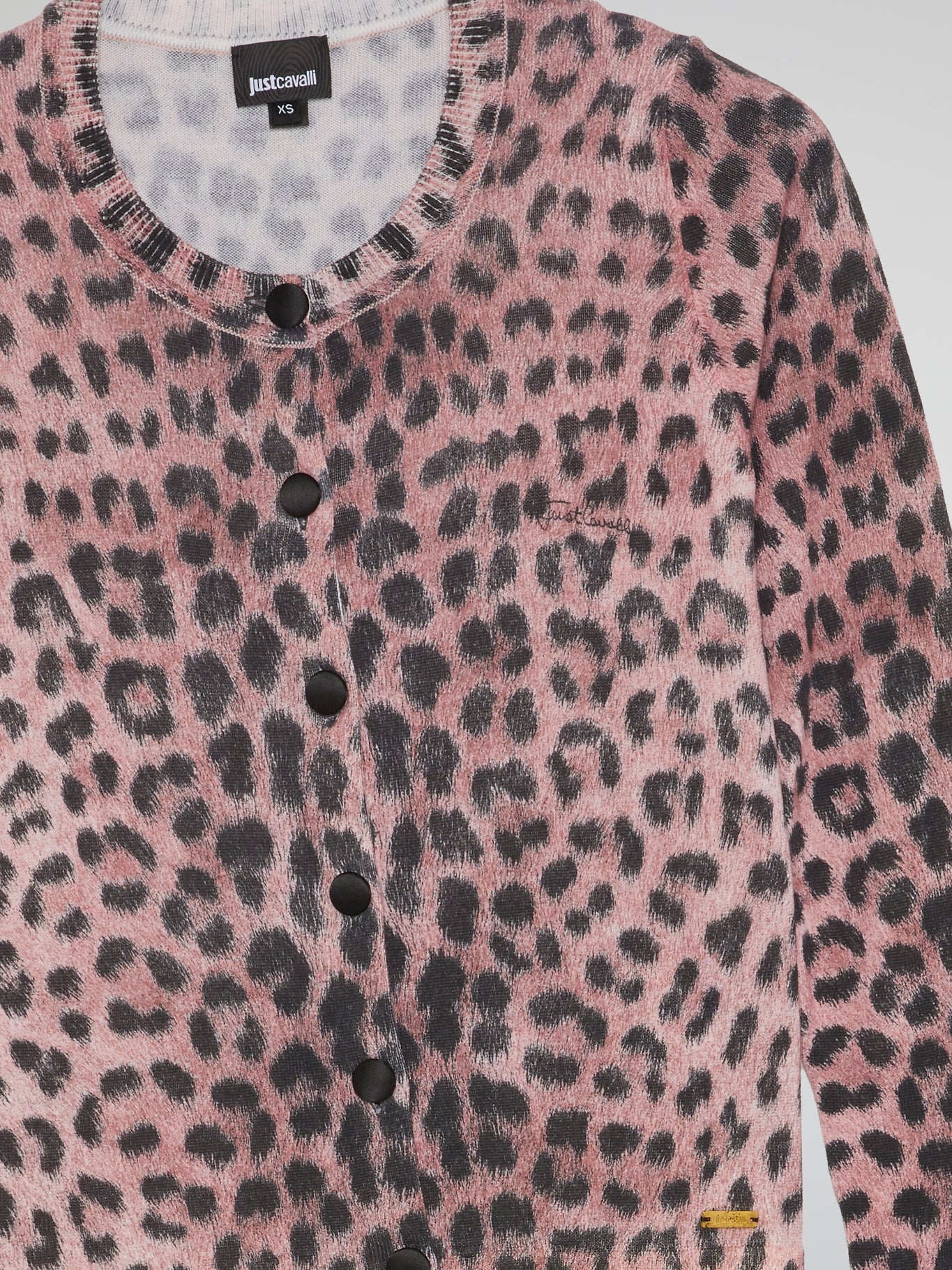 Pink Leopard Print Button Up Top