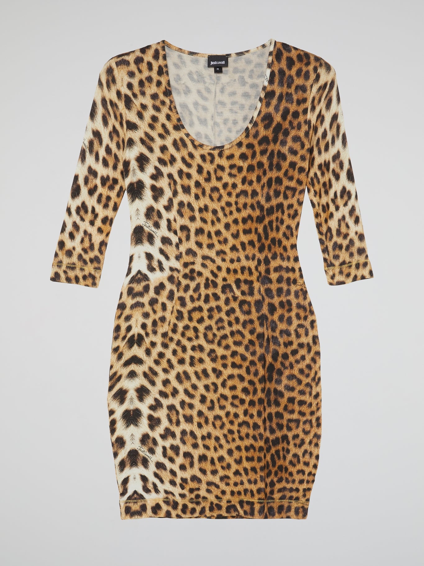 Leopard Print Scoop Neck Dress
