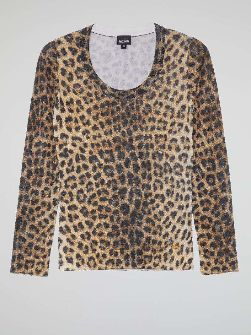 Leopard Print Long Sleeve Top