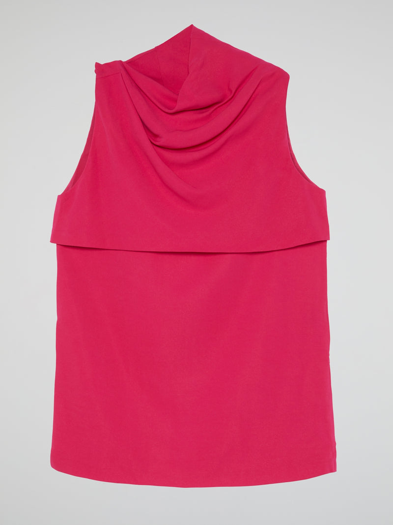 Pink Cowl Neck Tops