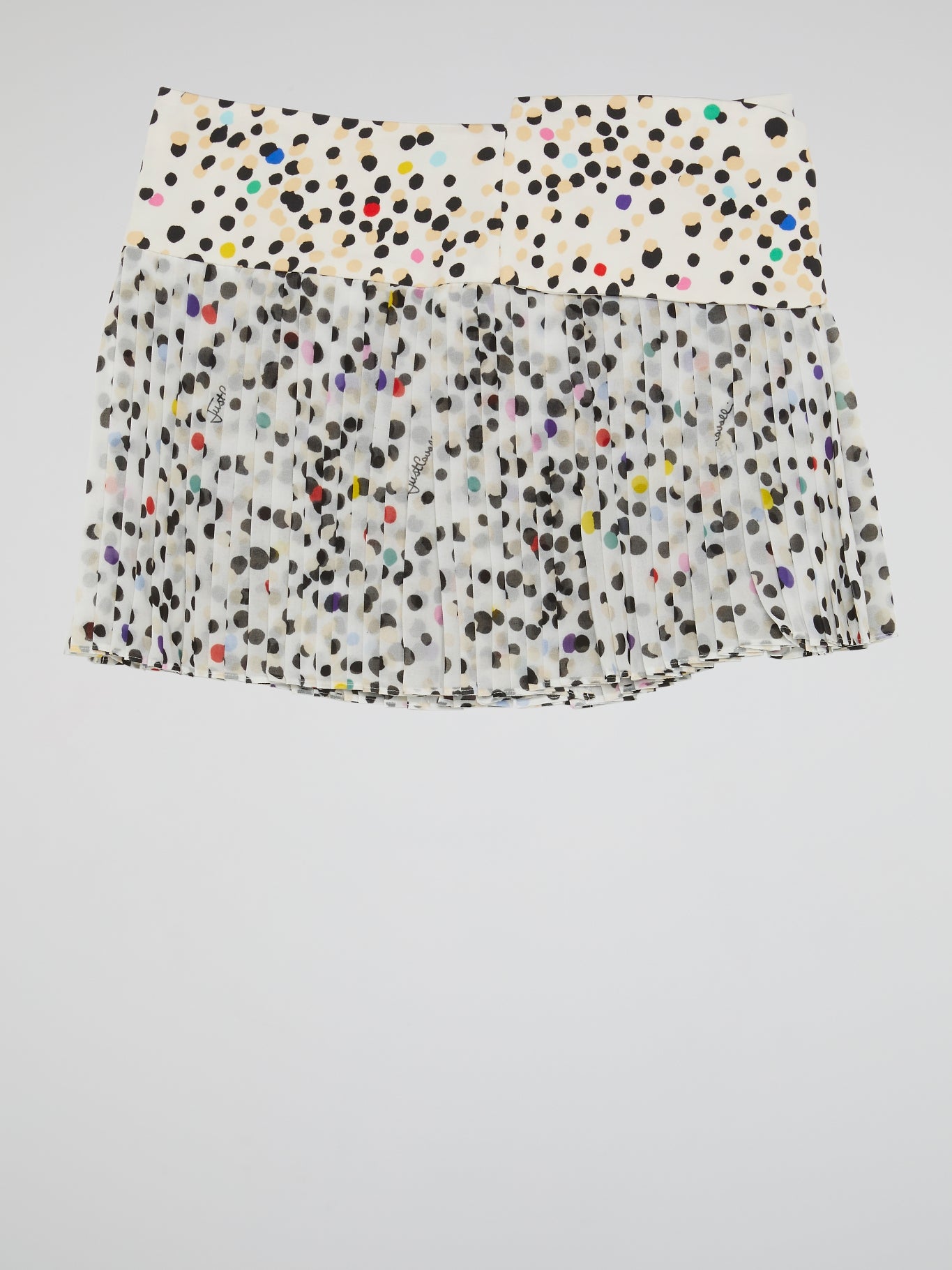 Polka Dot Pleated Mini Skirt