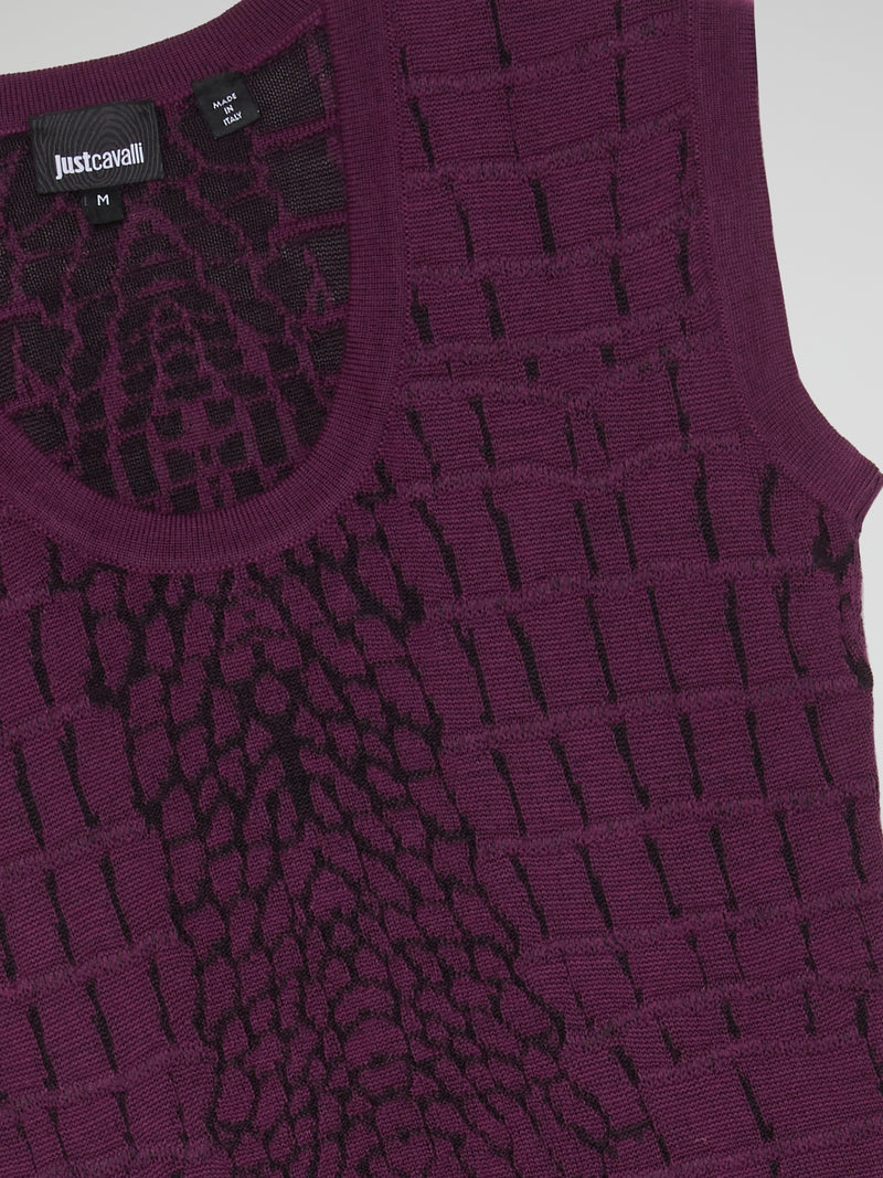 Purple Reptilian Knitted Dress