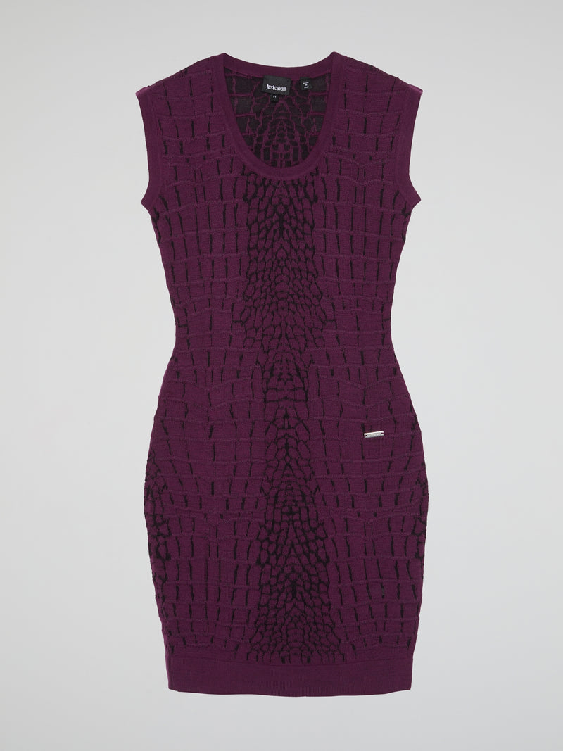 Purple Reptilian Knitted Dress