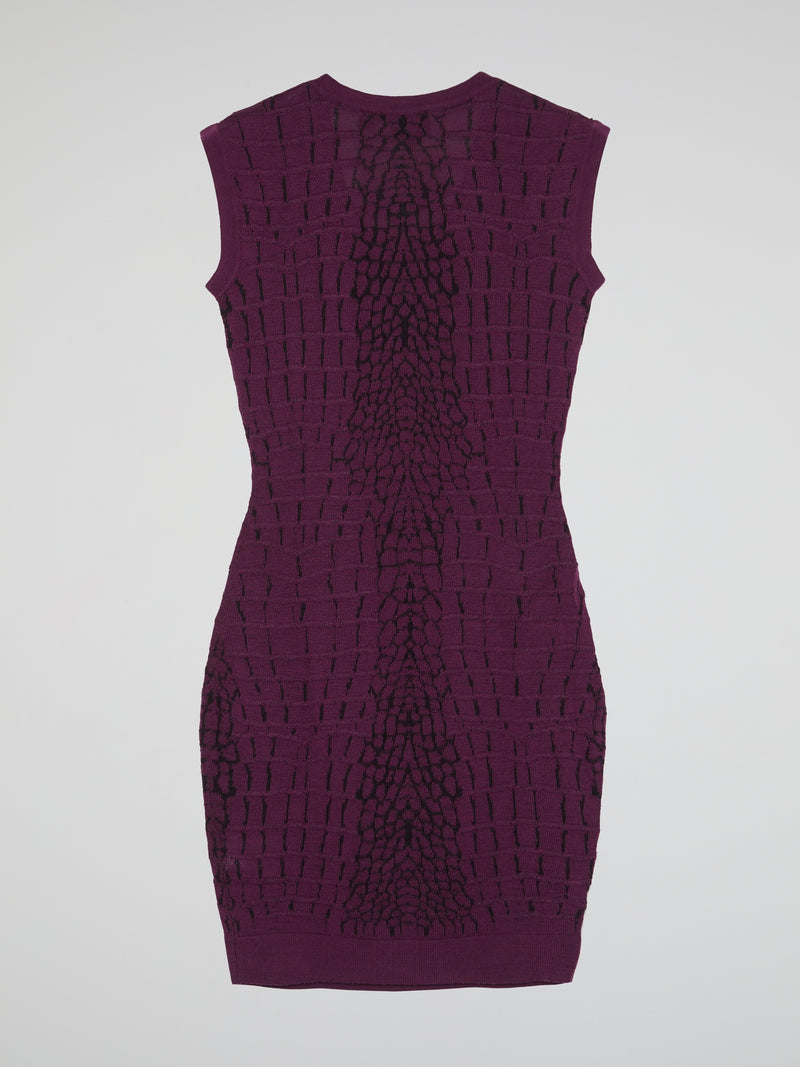 Purple Reptilian Knitted Dress
