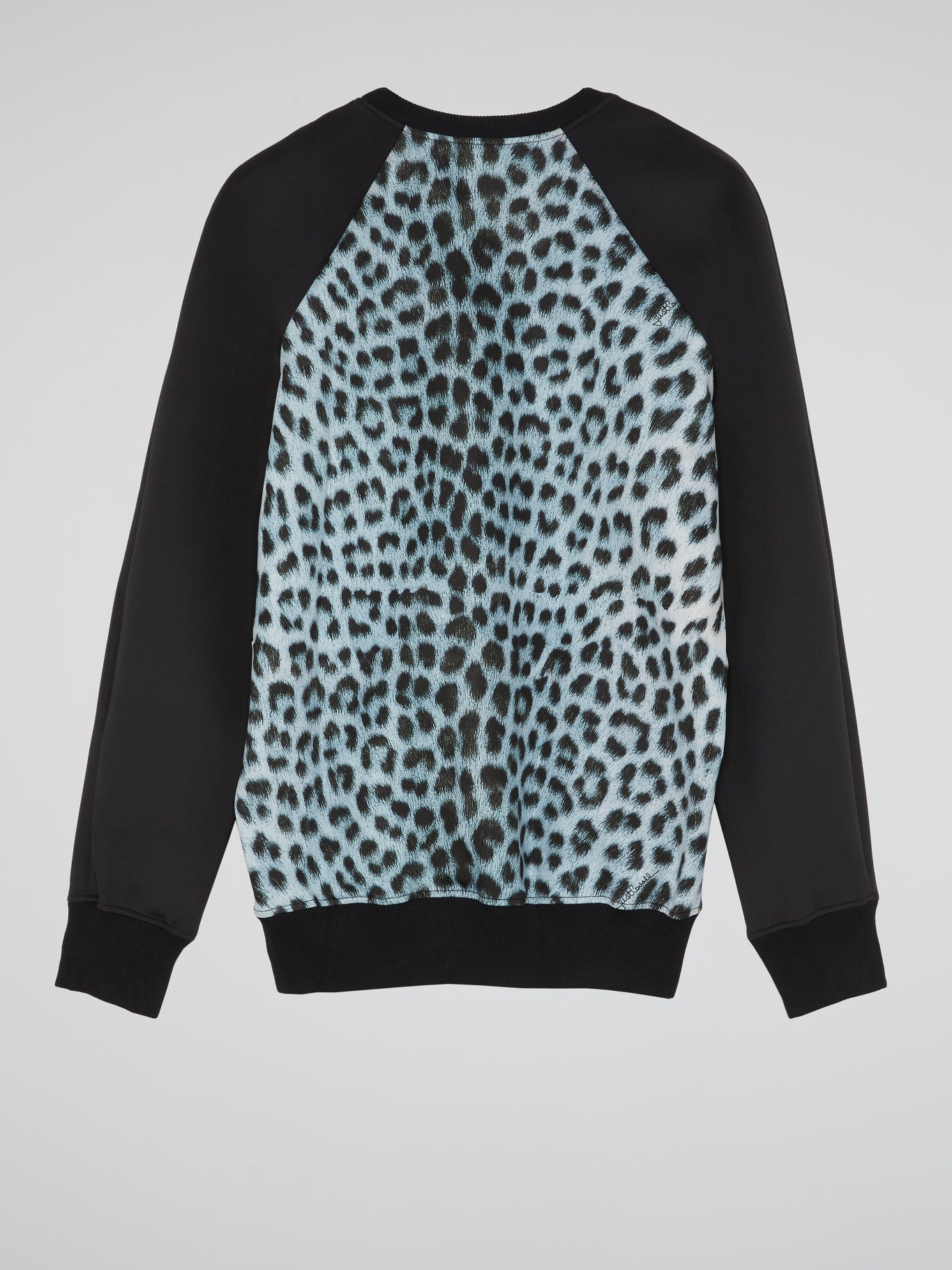 Blue Leopard Print Raglan Sweatshirt