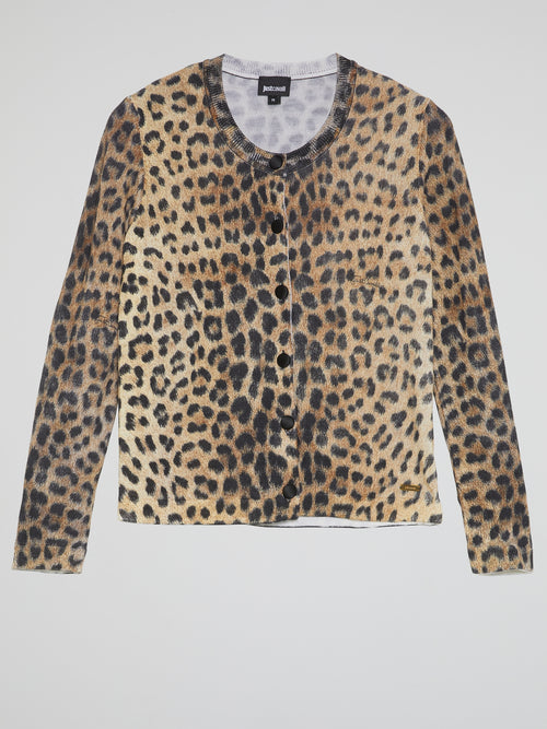 Leopard Print Button Up Top