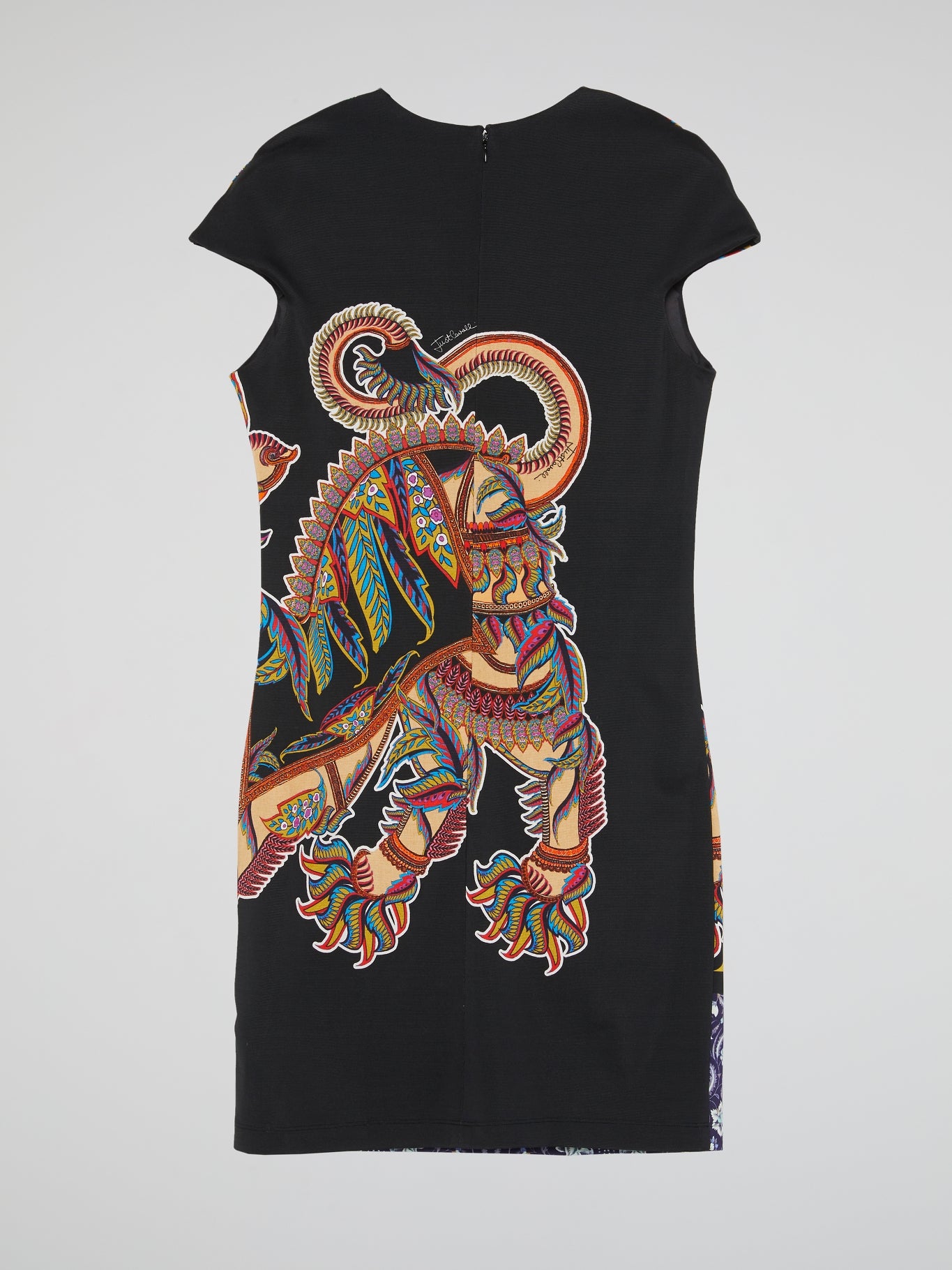 Oriental Print Cut-Out Dress