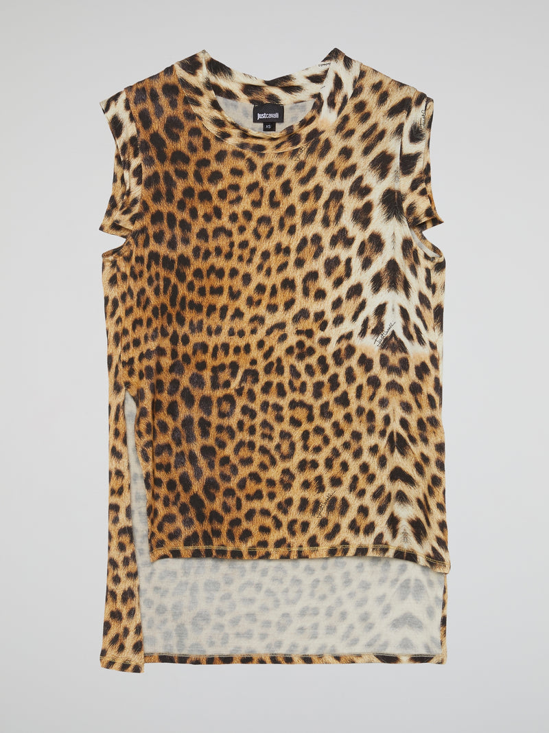 Leopard Print High-Low Top