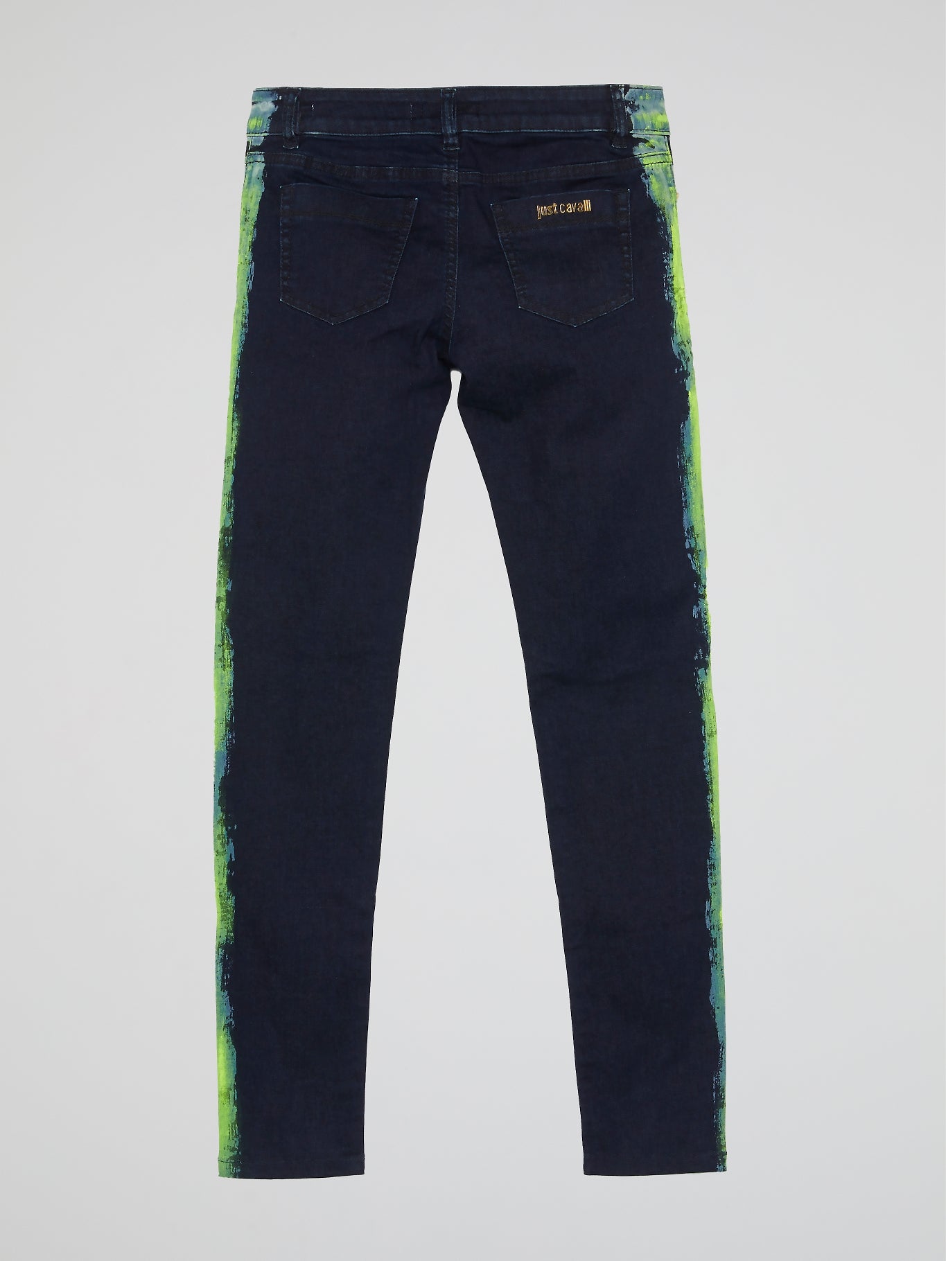 Navy Contrast Side Print Jeans