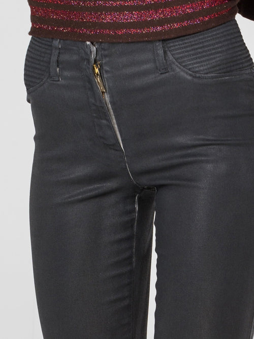 Black Skinny Zipper Pants
